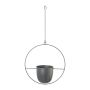 Hanging pot made of metal QUISHA, metal ring, grey, 13"x5.5"x13"/34x14x34cm