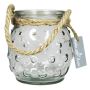 NAKIS glass spherical table lamp vase, with dots, cord, clear, 12.5 cm, Ø12 cm