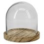DANILLA glass dome with marbled wooden base, clear, 10 cm, Ø10 cm
