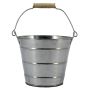 JULISA zinc bucket with handle, silver, 14 cm, Ø 16.5 cm