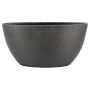 Oval ceramic plant pot DEIRA with grain effect, matt black, 49x20x25cm