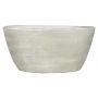 Oval ceramic pot DELTA with grooves, light grey-white, 12"x6"x5.5"/30x15x14cm