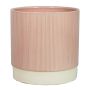Ceramic flower pot THELON, light pink-white, 6"/16cm, Ø6"/16cm