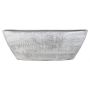 Boat-shaped ceramic bowl AGAPE with texture, concrete grey, 27"x7"x9"/68x19x24cm