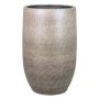 Ceramic vase AGAPE with texture, white-brown, 16"/40cm, Ø10"/26cm