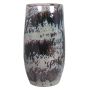 Ceramic vase GIORGOS with pattern, green-cream, 16"/40cm, Ø8"/21cm