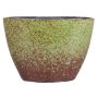 Oval terracotta flowerpot MAPENZI, pattern, green-brown, 13"x6"x9"/32x15x22cm