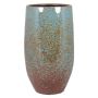 Terracotta flower vase MAPENZI, pattern, blue-brown, 14"/35cm, Ø7"/18cm
