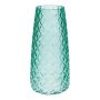 AMALFRIED glass vase with diamond pattern, turquoise, 21 cm, Ø 10 cm