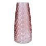 AMALFRIED glass vase with diamond pattern, dusky pink, 21 cm, Ø10 cm