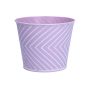 CENDRINE zinc plant pot, striped pattern, purple, 9.3 cm, Ø11.5 cm