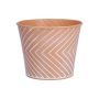 CENDRINE zinc plant pot, striped pattern, orange, 9.3 cm, Ø11.5 cm