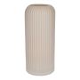 ALBURGIS flower vase with grooves, glass, matt cream, 25 cm, Ø 10 cm