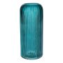 ALBURGIS flower vase with grooves, glass, turquoise-clear, 25cm, Ø10cm