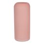 ALBURGIS flower vase with grooves, glass, dusky pink-matt, 25cm, Ø10cm