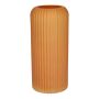 ALBURGIS flower vase with grooves, glass, matt orange, 25 cm, Ø 10 cm