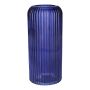 ALBURGIS flower vase with grooves, glass, dark blue-clear, 25 cm, Ø 10 cm