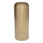 ALBURGIS flower vase with grooves, glass, metallic gold, 25 cm, Ø 10 cm