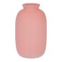 SILVINA decorative glass bottle, fluted, dusky pink-clear, 12 cm, Ø 7 cm