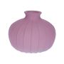 ALFHARD glass bottle with grooves, matt mauve, 8.5 cm, Ø10.5 cm