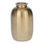 SILVINA decorative glass bottle, fluted, gold metallic, 12 cm, Ø 7 cm