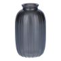 SILVINA decorative glass bottle, fluted, metallic grey, 12 cm, Ø 7 cm