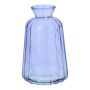 TATIANA decorative glass bottle with grooves, lilac-clear, 11 cm, Ø 6.5 cm