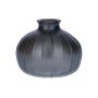 ALFHARD glass bottle with grooves, metallic grey, 8.5 cm, Ø 10.5 cm