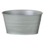 Oval zinc pot MICOLATO with grooves, jade green, 7"x5.3"x4"/19x13,5x10cm