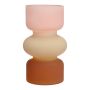 Colourful vase NEVOLINKI, glass, pink-beige-brown-matt, 7"/18cm, Ø4.1"/10,5cm