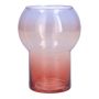 Colourful flower vase ONOFRIO, glass, purple-pink-salmon-clear, 6.3"/16cm, Ø4.7"/12cm