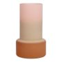 Glass vase NULAILA, pink-beige-brown-matt, 6.7"/17cm, Ø4"/10cm