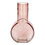 Round decorative glass vase ORESTINO, pink-clear, 5.5"x2.9"x8.9"/14x7,5x22,5cm