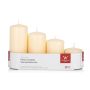 Advent candles JENARO, 4 pieces, graduated, biscuit, 6cm, 8cm, 10cm, 12cm, Ø5cm - Made in Germany