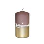 Sentiment candle JARDENA, favourite person in German, brown-gold, 13cm, Ø7cm, 52h
