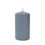 Pillar candle LYCANTHIA, Frosted Pastel, grey-blue, 5"/13cm, Ø 2.8"/7cm, 52h