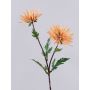 Textile flower chrysanthemum ESTELLE, yellow-orange, 28"/70cm, Ø 3.1"-4"/8-10cm