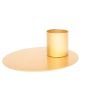 Metal candlestick holder TERENCE for dinner candles, old gold, 4,5cm, Ø12,5cm