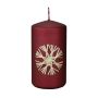 Pillar candle DINORA with straw star motif, carmine red, 13cm, Ø7cm, 52h - Made in Germany