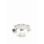 Metal candle holder RAQUEL with spike, for candles Ø2"-2.4"/5-6cm, white-gold, Ø4"/10cm