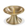 Brass candlestick OLIVERIO with spike, for candles Ø2.8"-3.1"/7-8cm, matt brushed, gold, 2.6"/6,5cm, Ø4.3"/11cm