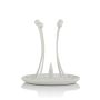 Metal candlestick YASEN with spike, for candles, white, 10cm, Ø10cm