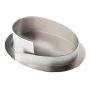 Oval brass candle holder KATALEYA, for candles approx. 6x9 cm, matt brushed, silver, 12 cm