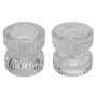 Reversible glass candlestick holder ARTORIUS for tea lights, pillar candles, clear, 6cm, Ø6,4cm