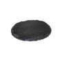 Round slate candleholder MARIANO, anthracite, Ø4.7"/12cm