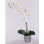 EMILIA artificial Phalaenopsis orchid, decorative pot, white, 45cm