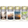 Grave light SAVINA with motif, lid, 4 pieces, white, 6.7"/17cm, Ø 3"/7,7cm, 96h