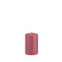 Block candle MAEVA, strawberry pink, 3.9"/10cm, Ø2.4"/6cm, 33h - Made in Germany