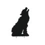 Halloween Silhouette Decoration SPOOKY WOLF, black, 63cm