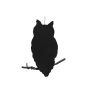 Halloween silhouette Decoration: OWL - SPOOKY OWL, black, 24"/62cm